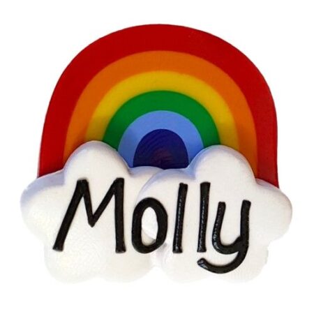 Rainbow custom made name badge
